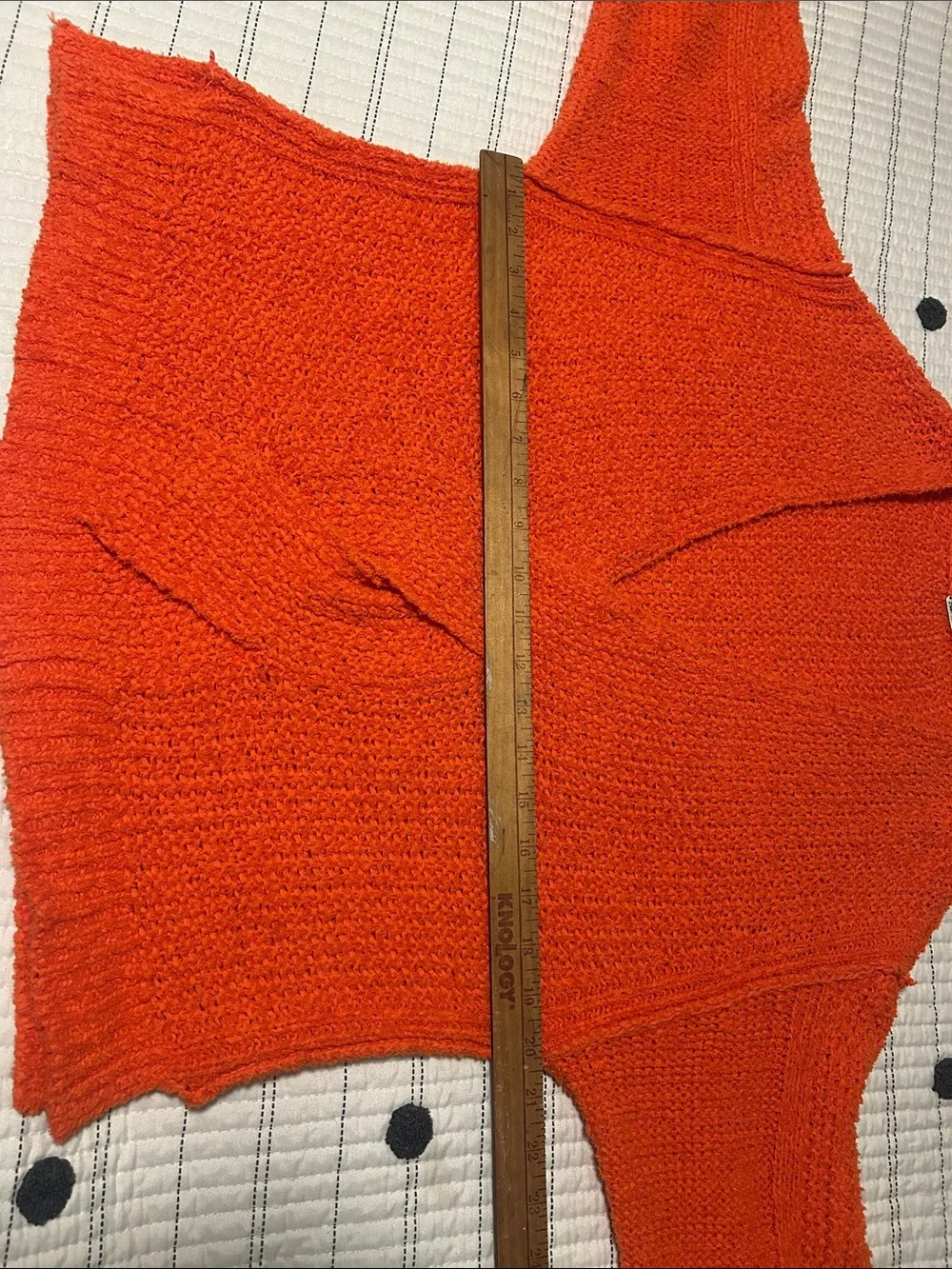 Free People Coco V-neck Sweater Oversized Chunky Orange Fall Boho Women Medium M